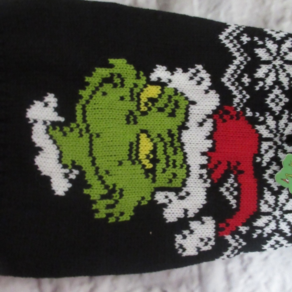 Dr. Seuss Grinch Dog Sweater Pet XS Black New Christmas Holiday Knit Apparel - Picture 6 of 6